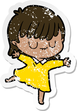 Bir insan tarafından çizilmiş karikatür bir kadının sıkıntılı çıkartması.