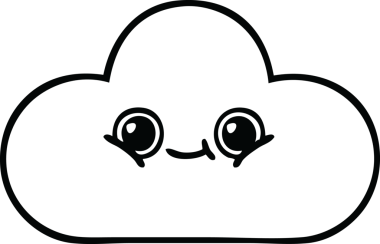 Bir insan tarafından çizilmiş bir kar bulutunun çizgi çizimi