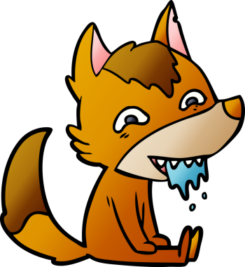 Bir insan tarafından çizilmiş tilki çizgi film karakteri