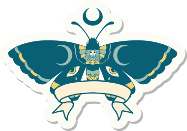 Bir insan tarafından çizilmiş güve dövmesi etiketi