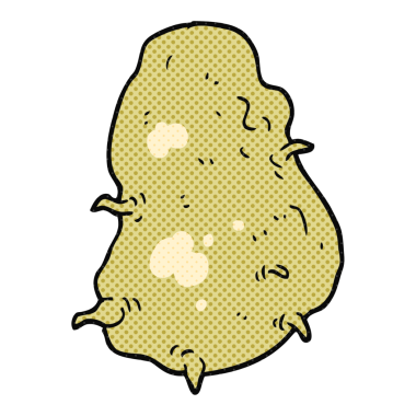 Bir insan tarafından çizilmiş patatesli karikatür.