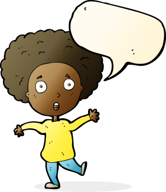 Bir insan tarafından çizilmiş konuşma baloncuğu ile ürkmüş bir insan.