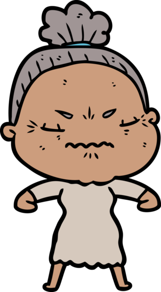 Çizgi film bir insan tarafından çizilmiş yaşlı bir kadın tarafından rahatsız edildi.