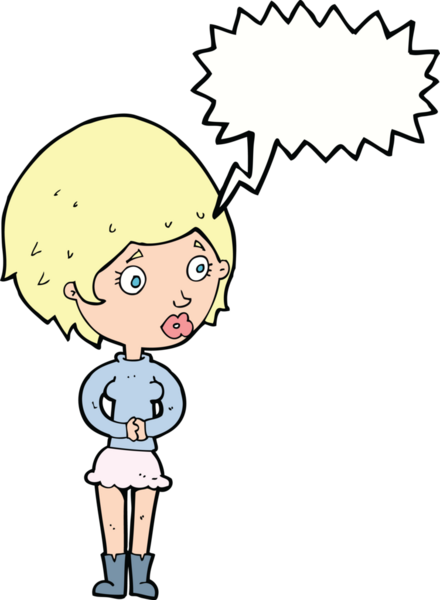 Bir insan tarafından çizilmiş konuşma balonu olan ilgili bir karikatür.