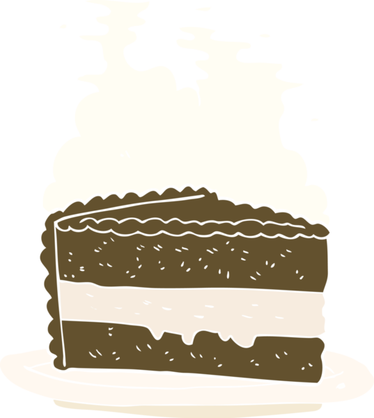 Bir insan tarafından çizilen kekin düz renk çizimi