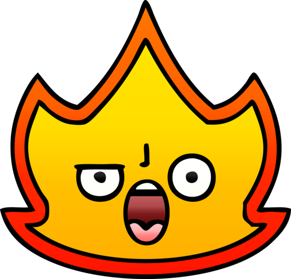 Bir insanın çizdiği ateşin gölgeli çizgi filmi.