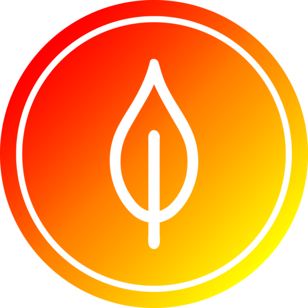 Bir insan tarafından çizilmiş doğal yaprak dairesel simgesi.