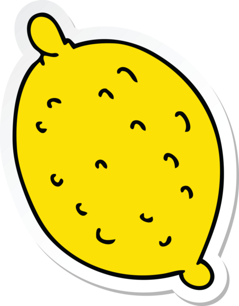 Bir insan tarafından çizilmiş tuhaf bir el çizimi limon.