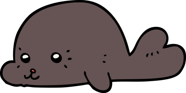 Bir insan tarafından çizilmiş bebek fok.