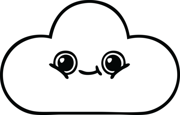 Bir insan tarafından çizilmiş bir kar bulutunun çizgi çizimi