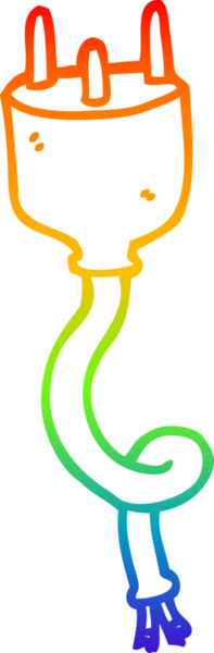 gökkuşağı gradyan çizgi çizimi bir insan tarafından çizilmiş elektrik prizi