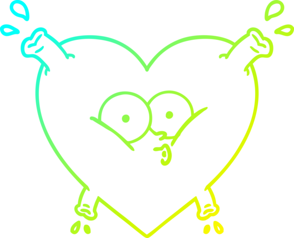Bir insan tarafından çizilmiş karikatür kalp çizimi.