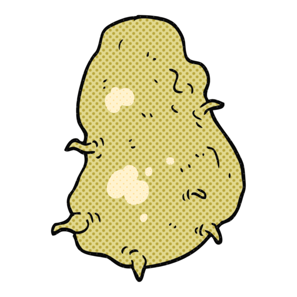 Bir insan tarafından çizilmiş patatesli karikatür.