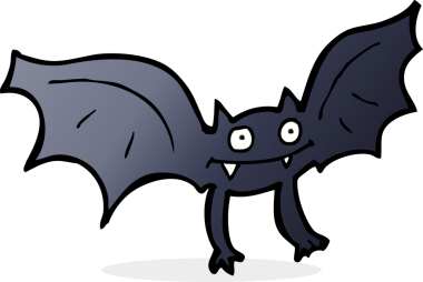 Bir insan tarafından çizilmiş vampir yarasa çizgi filmi.
