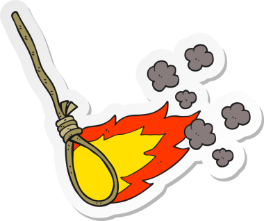 Bir insan tarafından çizilmiş bir çizgi film cellatının çıkartması.