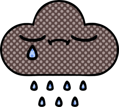 Bir insan tarafından çizilmiş fırtına yağmuru bulutu çizgi filmi.