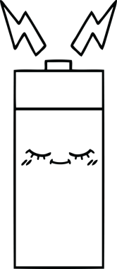 Bir insan tarafından çizilmiş bir pilin çizgi çizimi