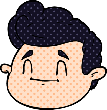 Bir insan tarafından çizilmiş erkek yüzü.