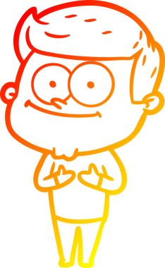 Bir insan tarafından çizilmiş gülümseyen bir çizgi film çizimi.