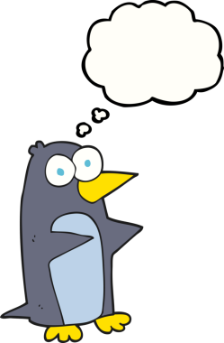 Bir insan tarafından çizilmiş serbest çizim baloncuk pengueni.