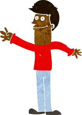 Bir insan tarafından çizilmiş mutlu bir adam.