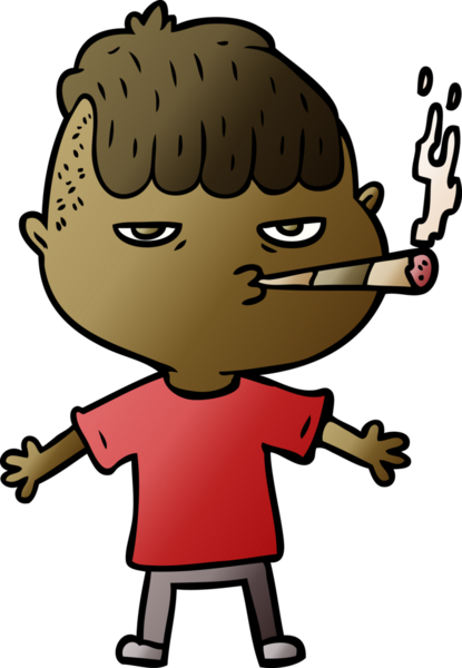 Bir insan tarafından çizilmiş sigara içen karikatürist.