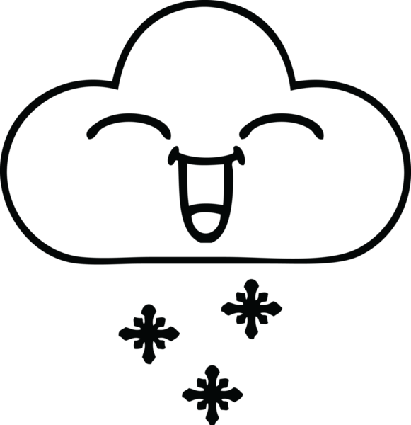 Bir insan tarafından çizilmiş bir kar bulutunun çizgi çizimi