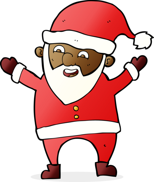 Bir insan tarafından çizilmiş Noel Baba çizgi filmi.