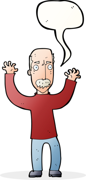 Bir insan tarafından çizilmiş konuşma balonlu kızgın baba çizgi filmi.