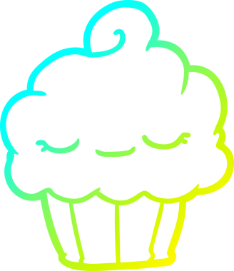 Bir insanın çizdiği komik bir kekin soğuk gradyan çizgisi.