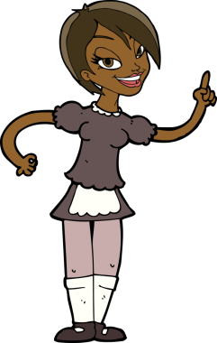 Çizgi film garsonu bir insan tarafından çizildi.