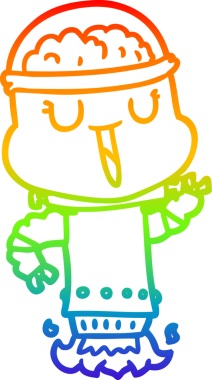 gökkuşağı gradyan çizgisi mutlu çizgi robot bir insan tarafından çizilmiş