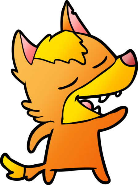 Bir insan tarafından çizilmiş tilki çizgi film karakteri