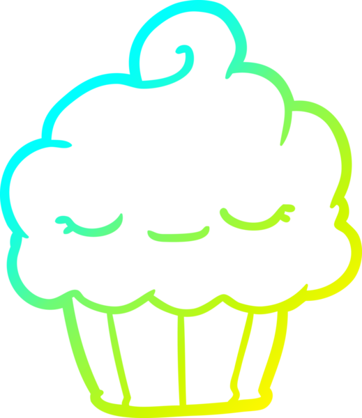 Bir insanın çizdiği komik bir kekin soğuk gradyan çizgisi.