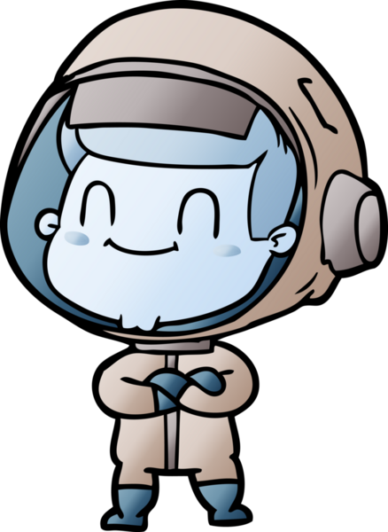 Bir insan tarafından çizilmiş mutlu astronot.