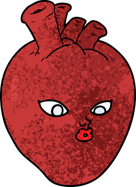 Bir insan tarafından çizilmiş karikatür kalp.