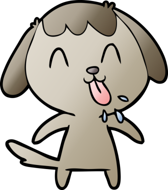 Bir insan tarafından çizilmiş şirin bir çizgi film köpeği.