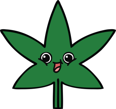 Bir insan tarafından çizilmiş marihuana yaprağı karikatürü.