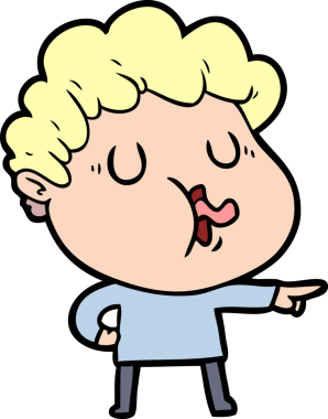 Bir insan tarafından çizilmiş bir karikatür adam.