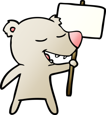 Bir insan tarafından çizilmiş çizgi film ayısı.