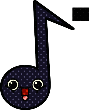 Bir insan tarafından çizilmiş bir notanın çizgi roman tarzı karikatürü