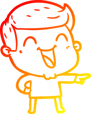 Bir insan tarafından çizilmiş gülen çizgi film karakterinin sıcak çizgi çizimi