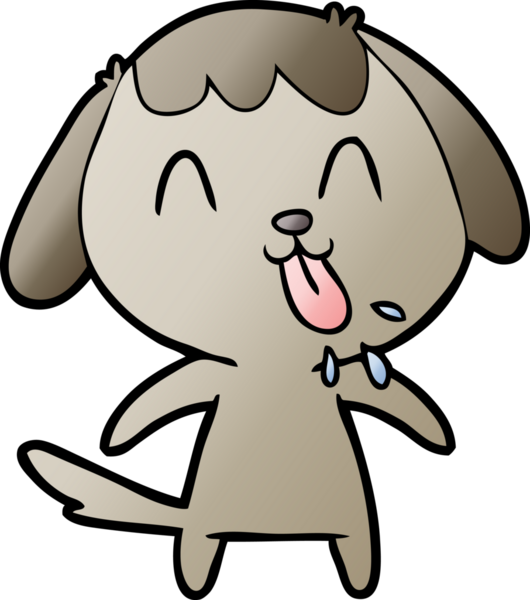 Bir insan tarafından çizilmiş şirin bir çizgi film köpeği.