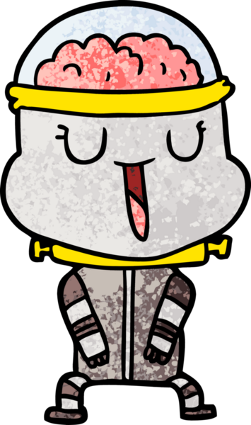 Bir insan tarafından çizilmiş mutlu çizgi film robotu