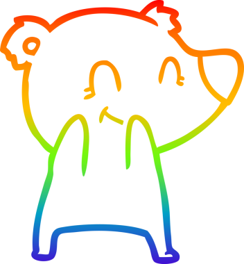 gökkuşağı gradyan çizgisi bir insan tarafından çizilmiş dost bir ayı çizgi