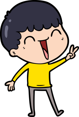 Bir insan tarafından çizilmiş mutlu bir adam.