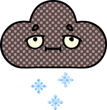 Bir insan tarafından çizilmiş fırtına kar bulutu çizgi filmi.