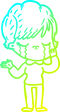 Bir insan tarafından çizilmiş ağlayan bir karikatür çizimi.