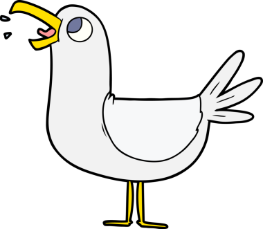 bir insan tarafından çizilmiş bir martı.