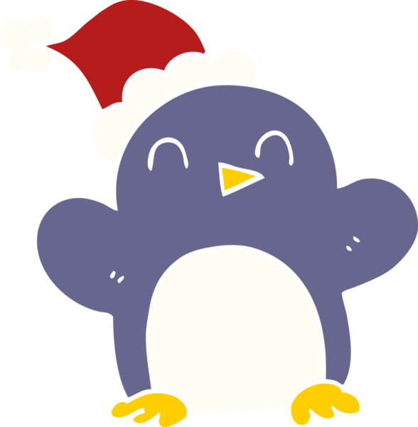 Bir insan tarafından çizilmiş bir karalama Noel pengueni.